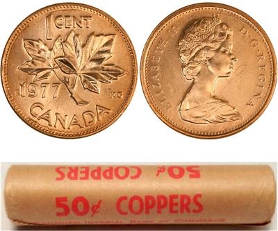 1977 Canada 1-cent Original Roll of 50pcs