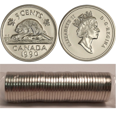 1990 Canada 5-cent Original Roll of 40pcs