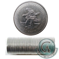 1992 Northwest Territories Canada 25-cent Original Roll of 40pcs