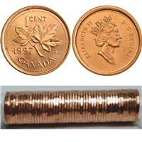 1997 Canada 1-cent Original Roll of 50pcs