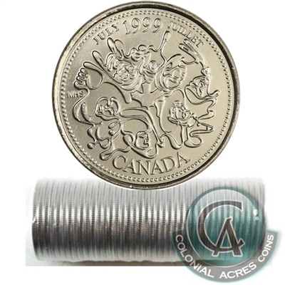 1999 July Canada 25-cent Original Roll of 40pcs