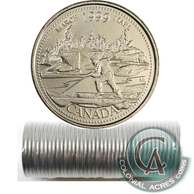 1999 March Canada 25-cent Original Roll of 40pcs