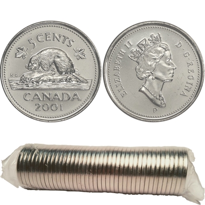 2001-P Canada 5-cent Original Roll of 40pcs
