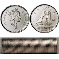 2003-P Old Effigy Canada 10-cent Original Roll of 50pcs