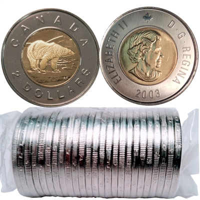 2003 New Effigy Canada Two Dollar Original Roll of 25pcs
