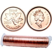2003-P Old Effigy Canada 1-cent Original Roll of 50pcs.