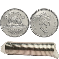 2003-P Old Effigy Canada 5-cent Original Roll of 40pcs