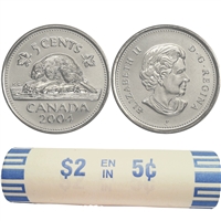 2004-P Canada 5-cent Original Roll of 40pcs
