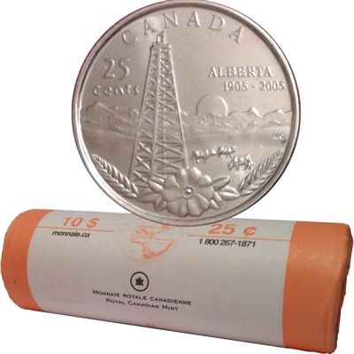 2005-P Alberta Canada 25-cent Original Roll of 40pcs
