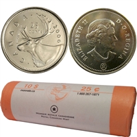 2006-Logo Caribou Canada 25-cent Original Roll of 40pcs