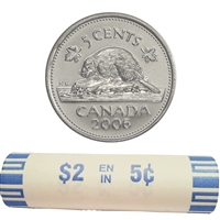 2006 No P Canada 5-cent Original Roll of 40pcs
