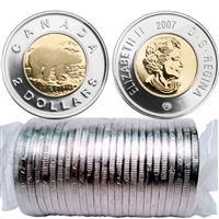 2007 Canada Two Dollar Polar Bear Original Roll of 25pcs