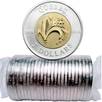 2008 Canada Quebec City 400th Ann. Two Dollar Original Roll of 25pcs