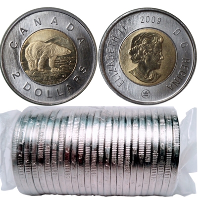 2009 Canada Polar Bear Two Dollar Original Roll of 25pcs