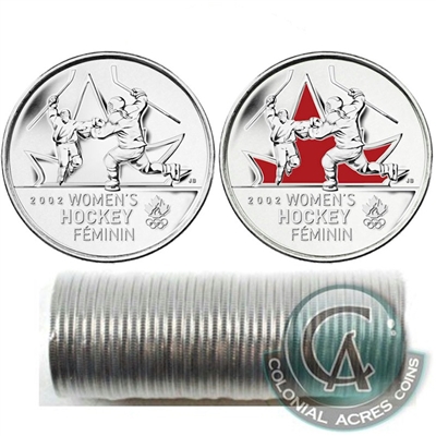 2009 Women's Hockey Canada 25-cent Original Roll of 40pcs (Some coloured)