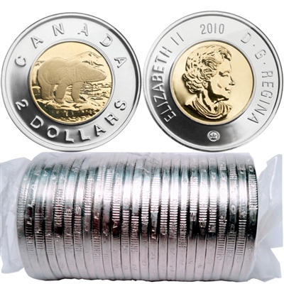 2010 Canada Polar Bear Two Dollar Original Roll of 25pcs