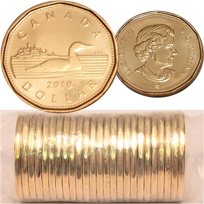 2010 Canada Regular Loon Dollar Original Roll of 25pcs