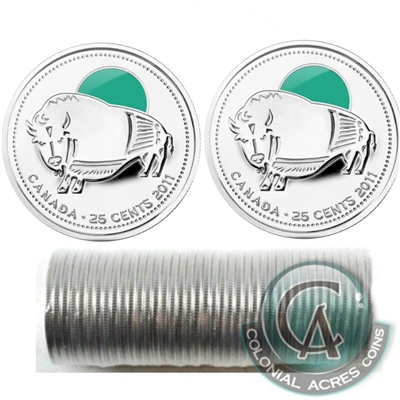 2011 Bison Canada 25-cent Original Wrapped Roll of 40pcs All Coloured