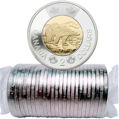 2013 Canada Polar Bear Two Dollar Original Roll of 25pcs