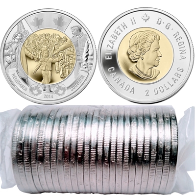 2014 Canada $2.00 Wait For Me, Daddy Original Wrap Roll of 25pcs