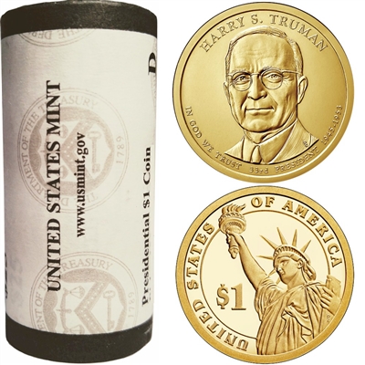 2015 US Presidential Dollar - Harry Truman P - Original Roll of 25pcs