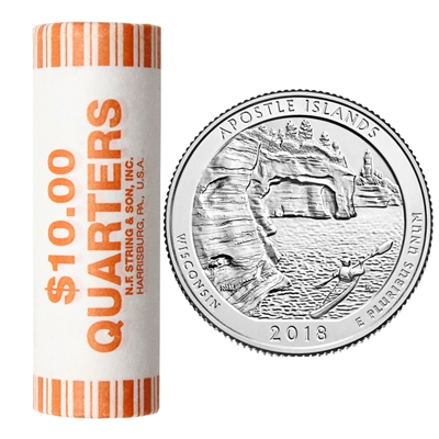 2018-D USA National Parks Quarter - Apostle Islands Original Roll of 40pcs