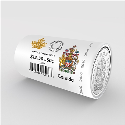 2020 Canada 50-cents Special Wrapped Original Roll of 20pcs