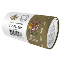 2021 Canada Special Wrapped 50-cent Roll (Regular Coat of Arms)