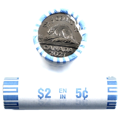 2021 Canada 5-cent Regular Wrapped Original Roll of 40pcs