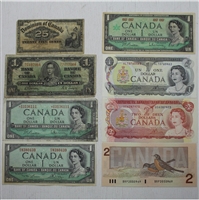 Starter Pack of Canadian Paper Notes with 8 Notes in Album!