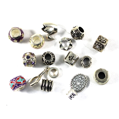 Lot of 15x .925 Sterling Silver Charms for Bracelets, 15Pcs - 19