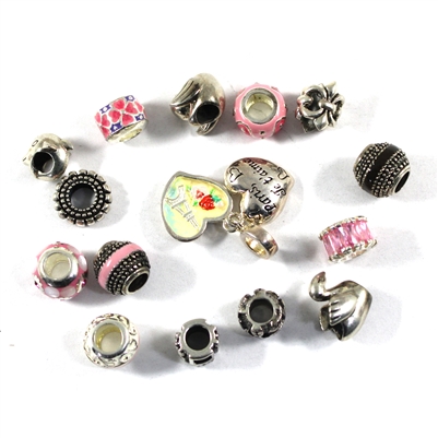 Lot of 15x .925 Sterling Silver Charms for Bracelets, 15Pcs - 20