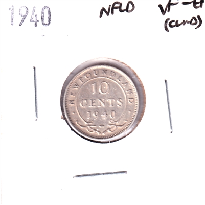 1940 Newfoundland 10-cents VF-EF (VF-30) Bent, marks, or impaired