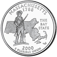 2000-D Massachusetts USA Statehood Quarters (MS-60)