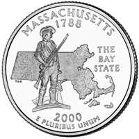 2000-P Massachusetts USA Statehood Quarters (MS-60)