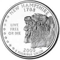 2000-D New Hampshire USA Statehood Quarters (MS-60)
