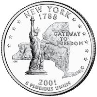 2001-D New York USA Statehood Quarters (MS-60)
