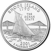 2001-D Rhode Island USA Statehood Quarters (MS-60)