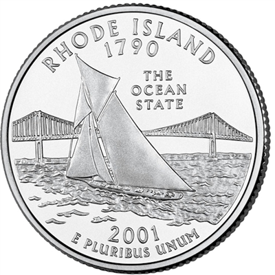 2001-D Rhode Island USA Statehood Quarters (MS-60)