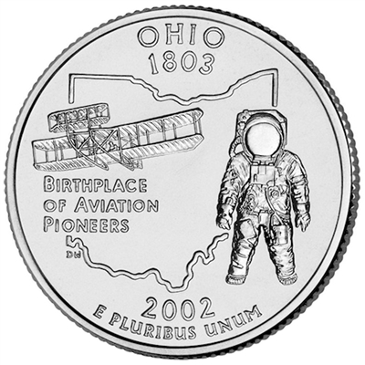 2002-D Ohio USA Statehood Quarters (MS-60)
