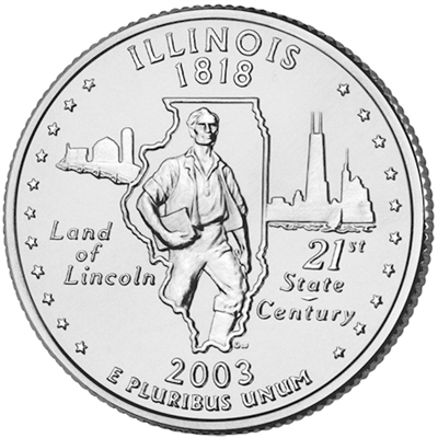 2003-D Illinois USA Statehood Quarters (MS-60)