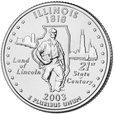 2003-P Illinois USA Statehood Quarters (MS-60)