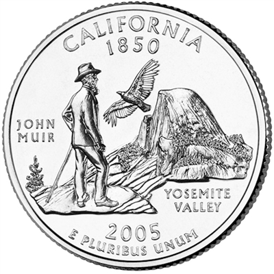 2005-P California USA Statehood Quarter Uncirculated (MS-60)
