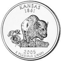 2005-D Kansas USA Statehood Quarter Uncirculated (MS-60)