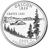 2005-D Oregon USA Statehood Quarter Uncirculated (MS-60)