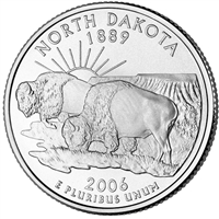 2006-D North Dakota USA Statehood Quarter Uncirculated (MS-60)