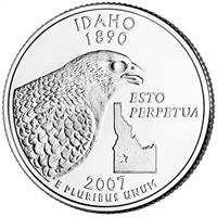 2007-D Idaho USA Statehood Quarter Uncirculated (MS-60)
