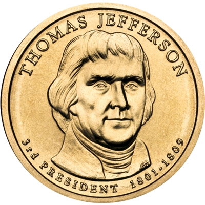 2007-D USA Presidential Dollar - Thomas Jefferson Uncirculated (MS-60)