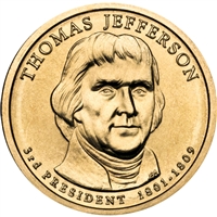 2007-P USA Presidential Dollar - Thomas Jefferson Uncirculated (MS-60)