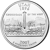 2007-D Utah USA Statehood Quarters Uncirculated (MS-60)